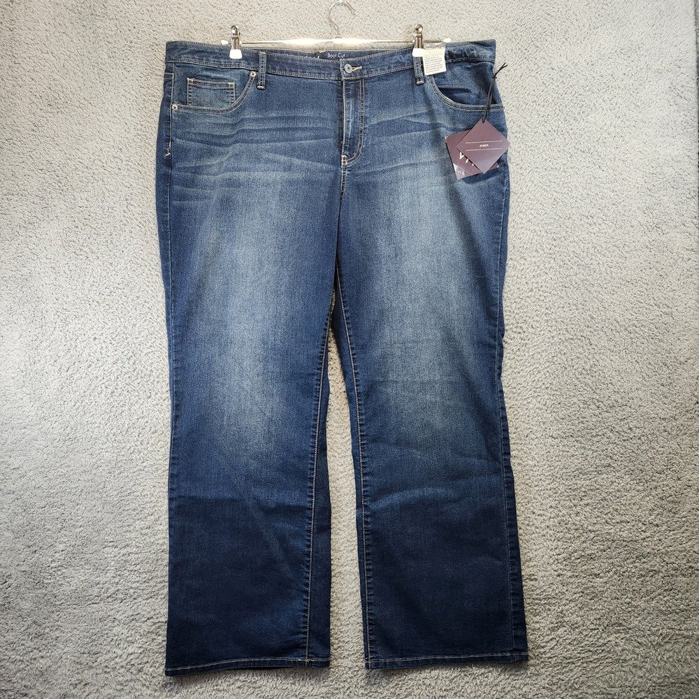 AVA & VIV Bootcut Jeans Womens 24W (Fits 45x31.5) Medium Wash High Rise Casual